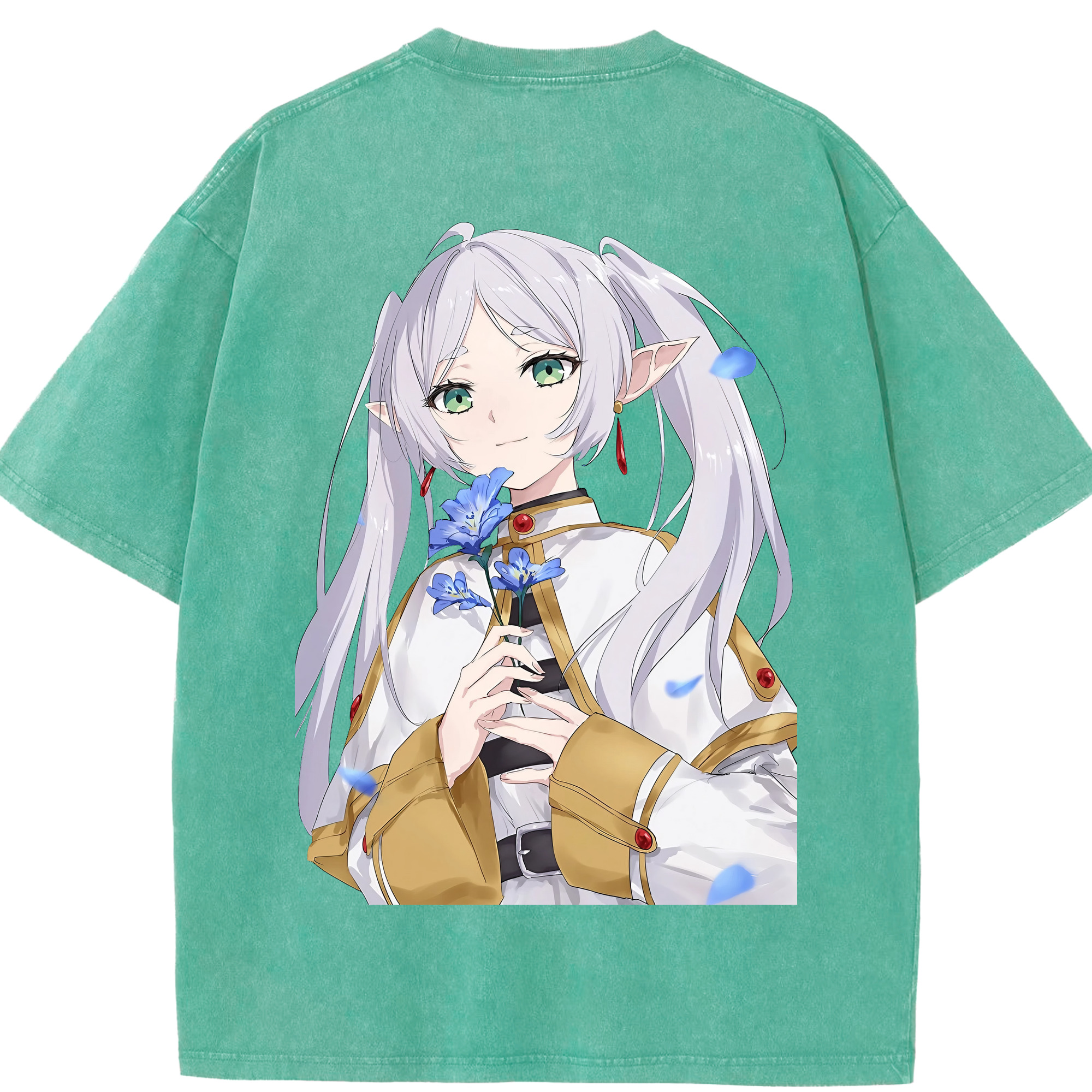 （画像用） 葬送のフリーレン Frieren 綿100% ヴィンテージ風 半袖Tシャツ（背面プリント）